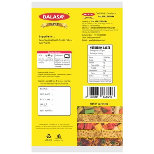 BALASA Aloo Sabudana Sticks-Papad-Fryums - Crispy, 100 g PP-2.webp